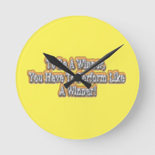 Beautiful Design About "To Be A Winner" Quote! T-S Round Clock