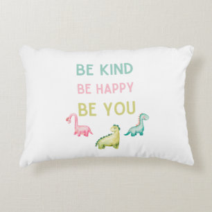 Beautiful Design Art Dinosaur be kind be happy be Decorative Cushion