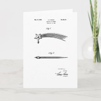 Beautiful design patent, of a shooting star. card