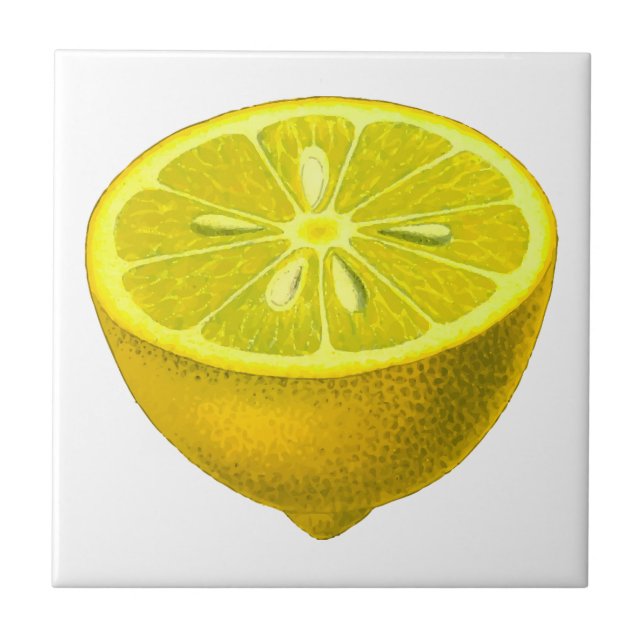 Beautiful design watercolor lemon ceramic tile (Front)