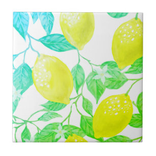 Beautiful design watercolor lemon ceramic tile