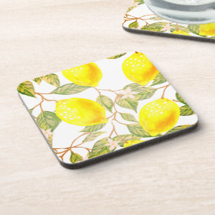 Beautiful design watercolor lemon coaster