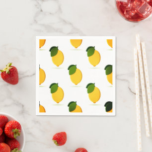 Beautiful design watercolor lemon napkin