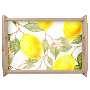 Beautiful design watercolor lemon serving tray