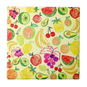 Beautiful design watercolor South Fruit Ceramic Tile