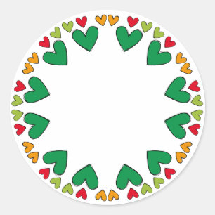 Beautiful design with heart border classic round sticker