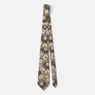 Beautiful Diamond Flowers Neck Tie