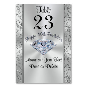 Beautiful Diamond, Happy 80th Birthday Table Cards