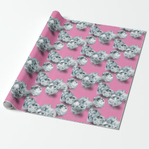 Beautiful diamonds soft pink glam gift wrapping paper