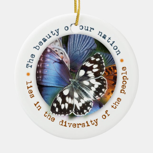 Beautiful Diversity Holiday Ornament (Front)