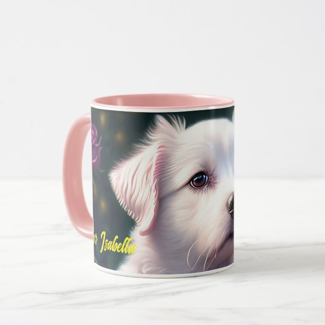 Beautiful Dog And Rose Collection Mug (Front Left)