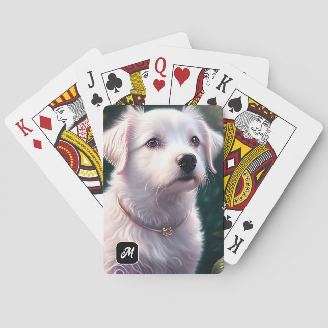 Beautiful Dog And Rose Collection Playing Cards (Back)