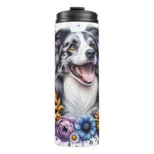Beautiful Dog Breeds/Border Collie Dog Thermal Tumbler