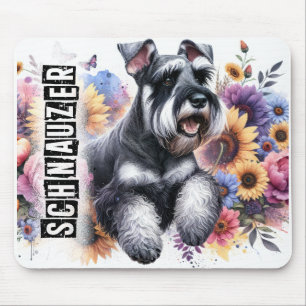 Beautiful Dog Breeds/Schnauzer Dog Mouse Pad