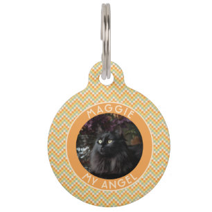 Beautiful Dog Gift Chevron Motif Pet Tag