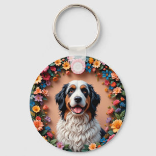 Beautiful Dog Portrait Key Ring