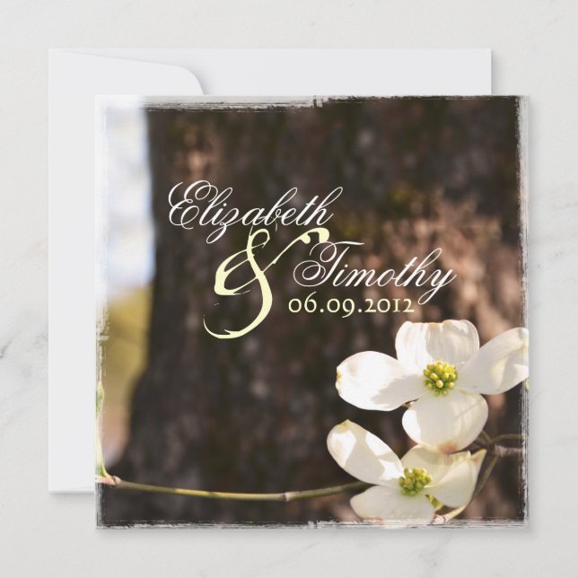 Beautiful Dogwood Wedding Invitation v3 (Front)