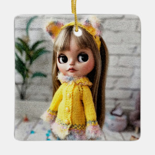 Beautiful doll Blythe big eyes fashion stylish fun Ceramic Ornament