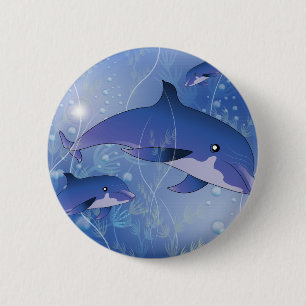 Beautiful dolphin 6 cm round badge