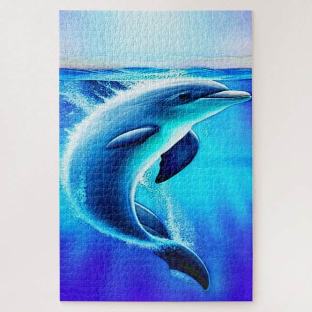 Beautiful Dolphin in Ocean Art Jigsaw Puzzle (Vertical)