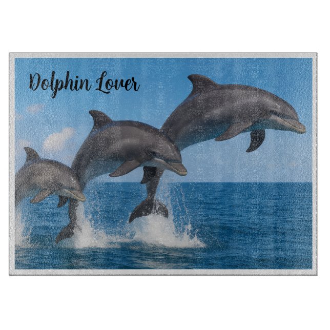 Beautiful Dolphin Lover Personalised Cutting Board (Front)