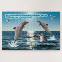 Beautiful Dolphin Scripture Puzzle Philippians 4:4