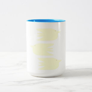 beautiful doves painting art Two-Tone coffee mug