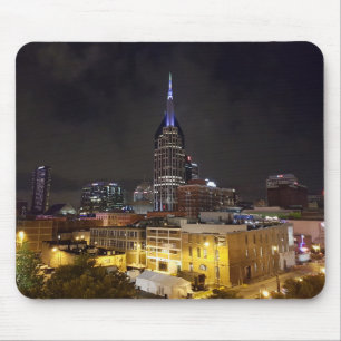 Beautiful Downtown Nashville Tennessee at Night Mouse Pad