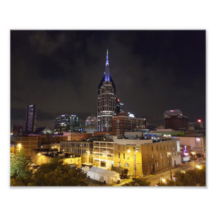 Beautiful Downtown Nashville Tennessee at Night Photo Print