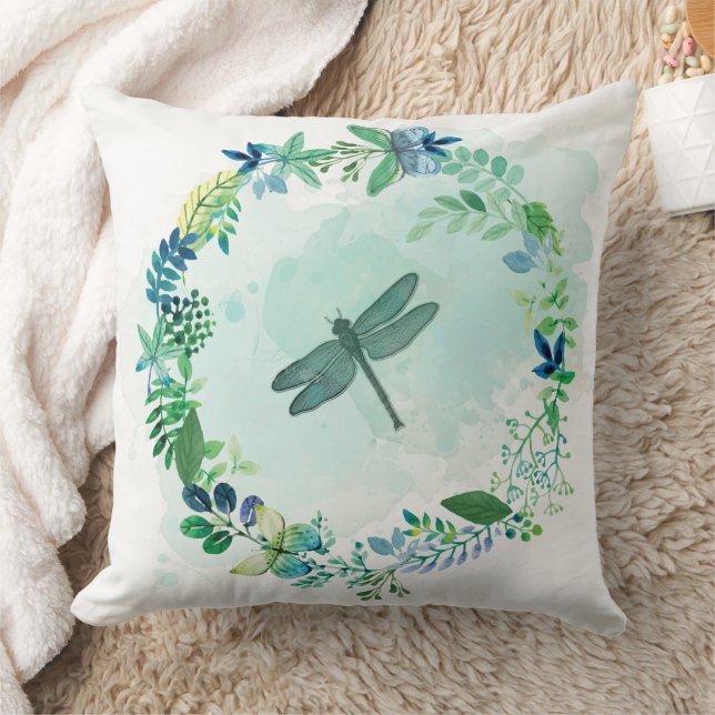 Beautiful Dragonfly And Butterflies Art Cushion (Blanket)