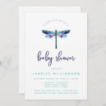 Beautiful Dragonfly, Baby Shower Invitation<br><div class="desc">Beautiful Dragonfly,  Baby Shower Invitations. This custom baby shower invitation is designed with the a soft watercolor style dragonfly with multiple bold colours. Additional coordinating baby shower decor and prints are available through our shop at Metro-Events on Zazzle.</div>