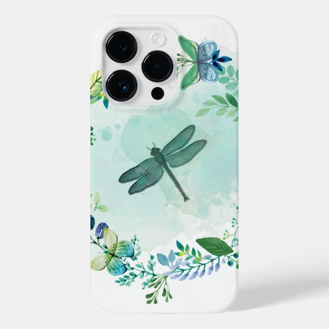 Beautiful Dragonfly Butterfly Floral Case-Mate iPhone Case (Back)