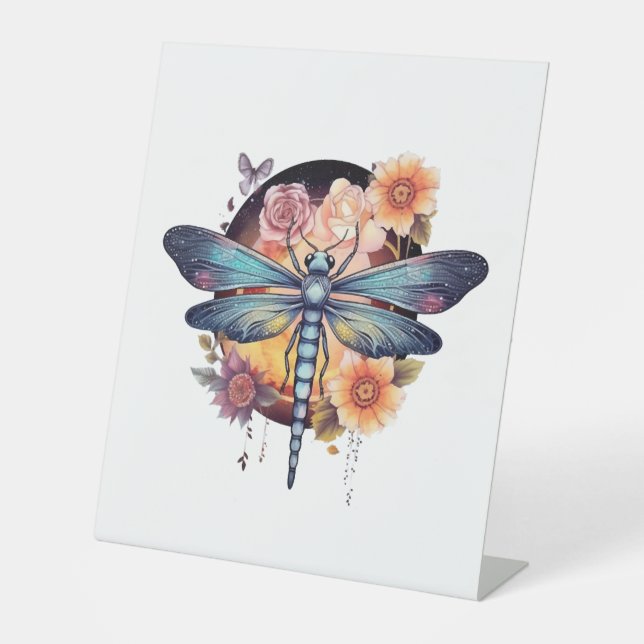 Beautiful Dragonfly Pedestal Sign (Front)