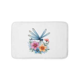 Beautiful Dragonfly Watercolor Art Insect Lover Ea Bath Mat