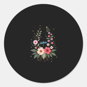 Beautiful Dragonfly Watercolor Art Insect Lover Ea Classic Round Sticker