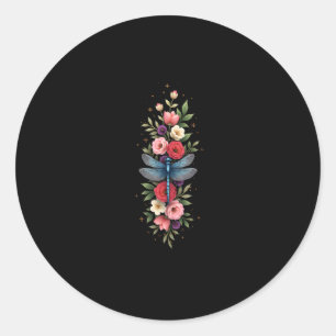 Beautiful Dragonfly Watercolor Art Insect Lover Ea Classic Round Sticker
