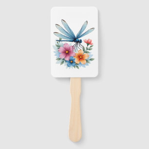 Beautiful Dragonfly Watercolor Art Insect Lover Ea Hand Fan