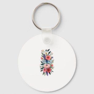 Beautiful Dragonfly Watercolor Art Insect Lover Ea Key Ring