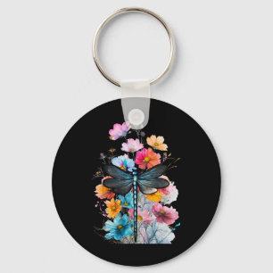Beautiful Dragonfly Watercolor Art Insect Lover Ea Key Ring