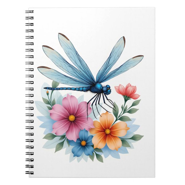 Beautiful Dragonfly Watercolor Art Insect Lover Ea Notebook (Front)