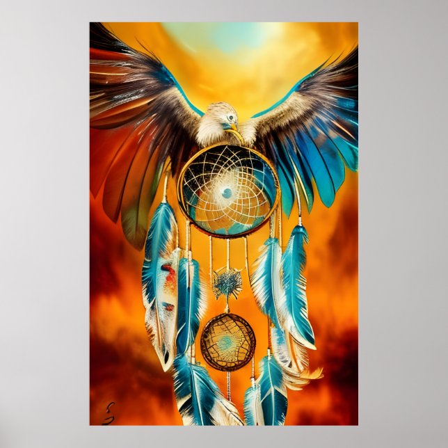 Beautiful Dream Catcher Eagle feathers  Poster (Front)