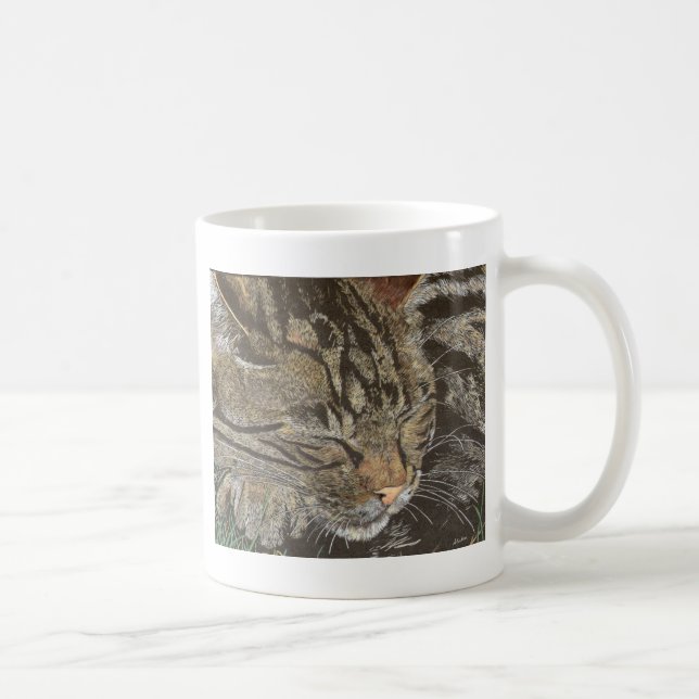 Beautiful Dreamer (sleeping tabby) Coffee Mug (Right)