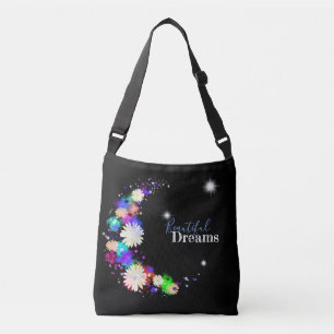 Beautiful dreams modern daisies watercolor swirls crossbody bag