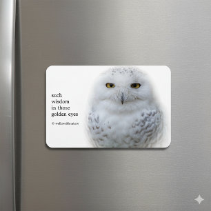 Beautiful, Dreamy and Serene Snowy Owl Magnet