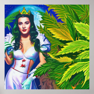 Beautiful Dreamy Weed Goddess Poster