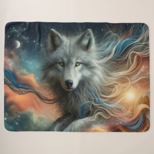 Beautiful Dreamy Wolf Sherpa Blanket