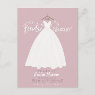 Beautiful dress Bridal shower customisable colour Postcard
