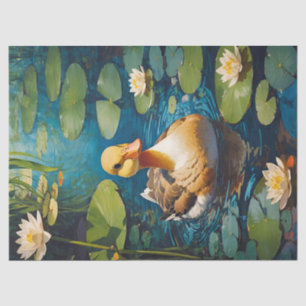 Beautiful Duck At The Pond Decoupage Tissue Paper