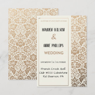 Beautiful dusty floral wedding invitation