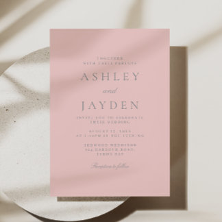 Beautiful Dusty Pink Elegance Wedding Invitation